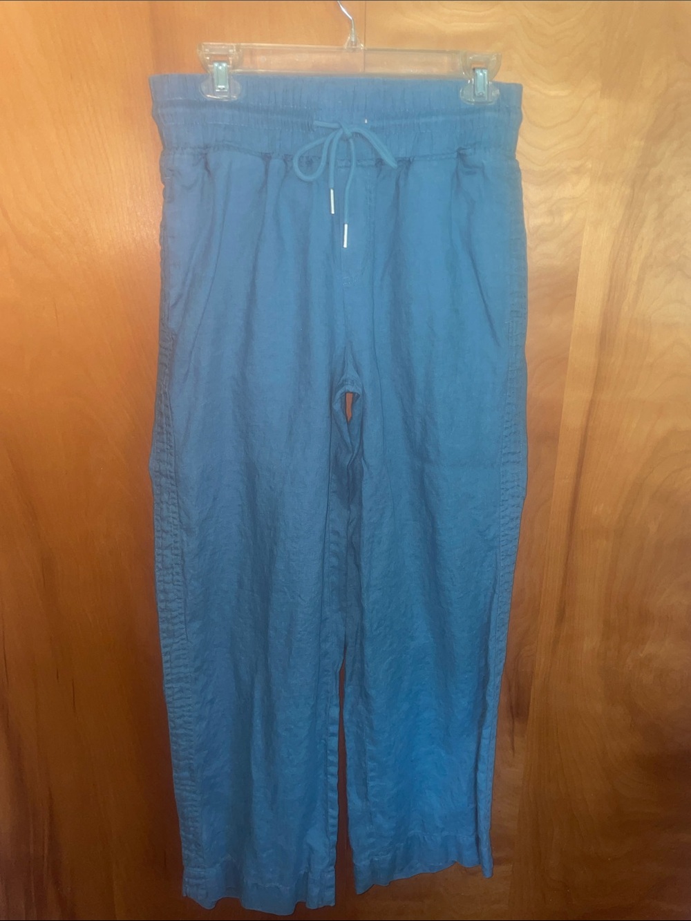 Quince teal linen pants M